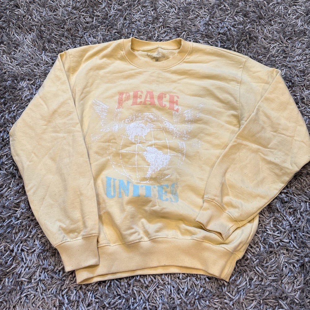Yellow Peace Unites Sweatshirt